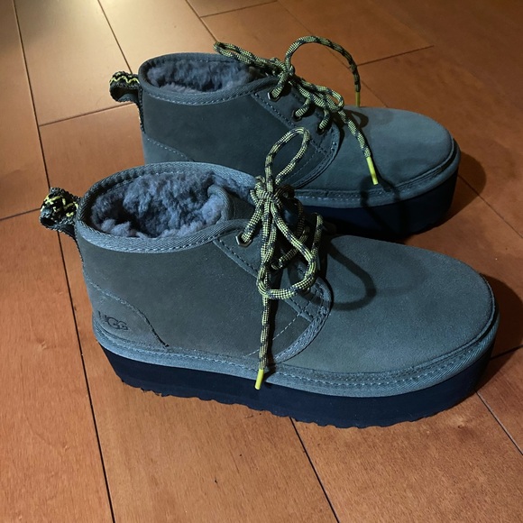 BRAND NEW NEVER WORN UGG NEUMEL HERITAGE PLATFORM SIZE 7 OLIVE - Picture 10 of 12
